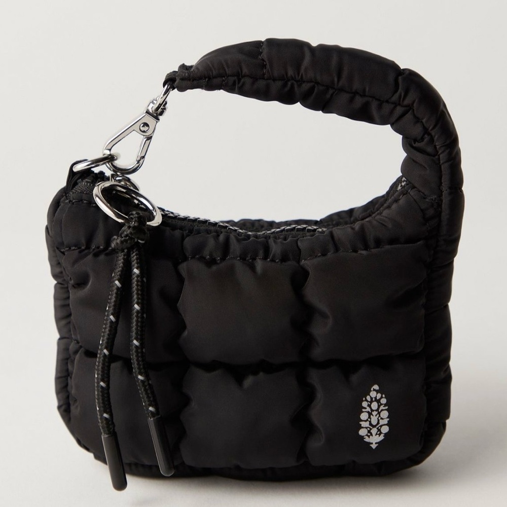 Free People Quilted Micro Pouch Black NWT Mini Bag New With Tags